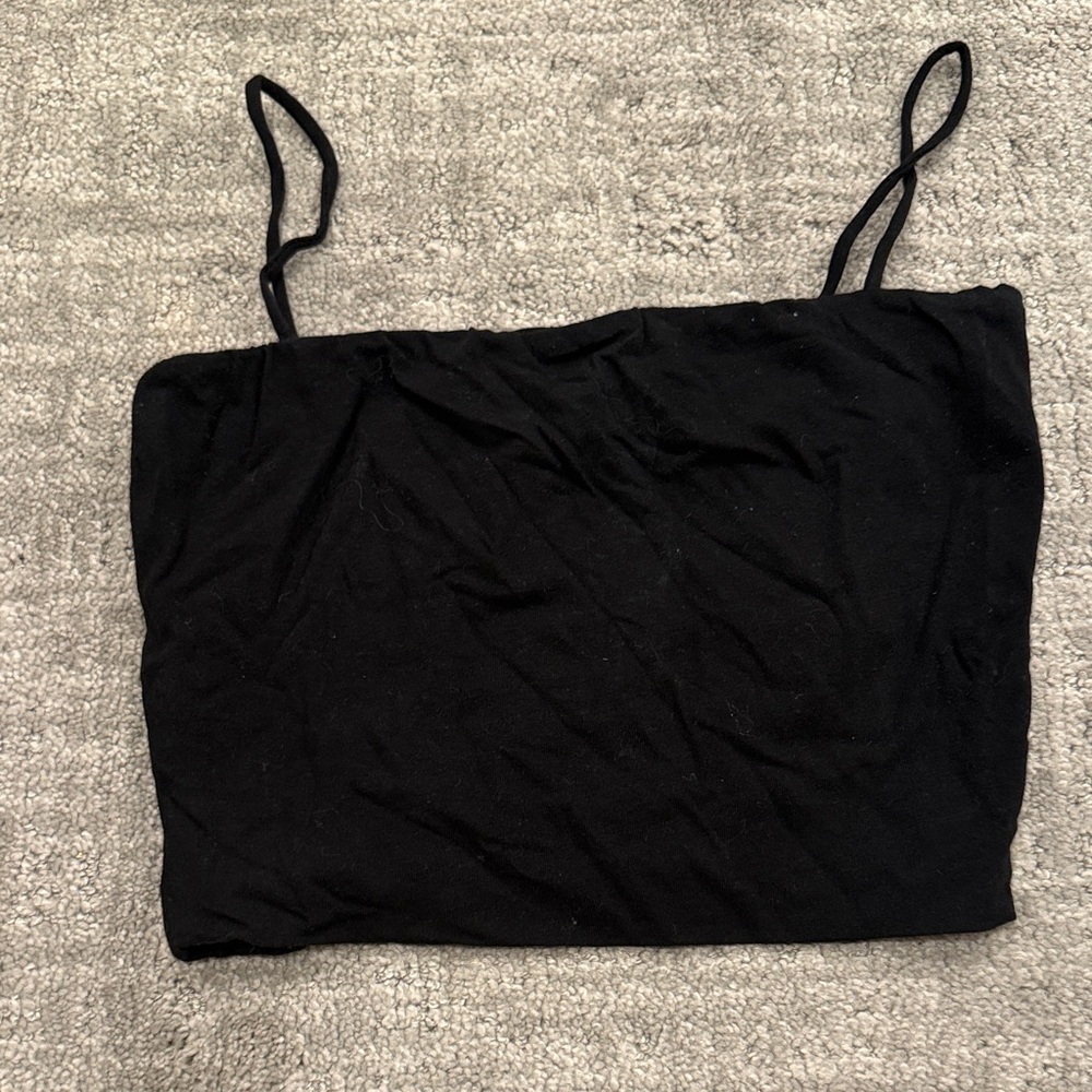 Black Women's Camisole Crop Top